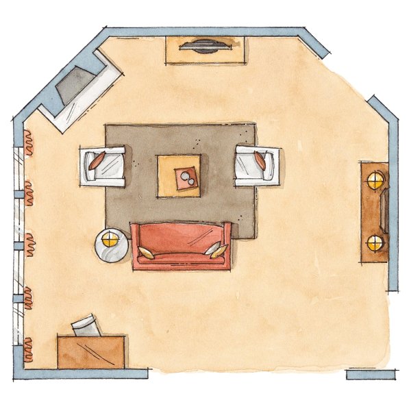 Планировка мебели в комнате