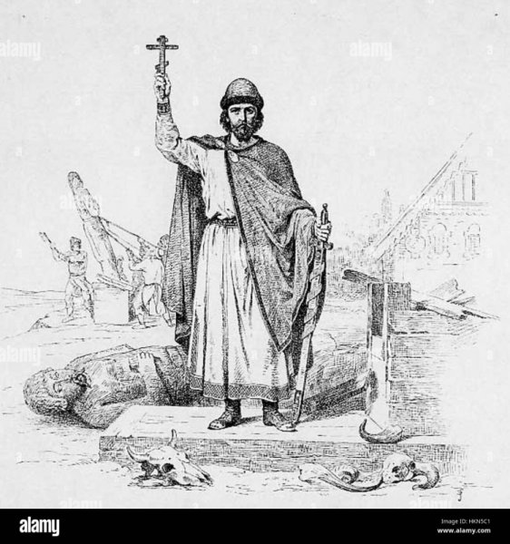 Раскраска князь Владимир крещение Руси