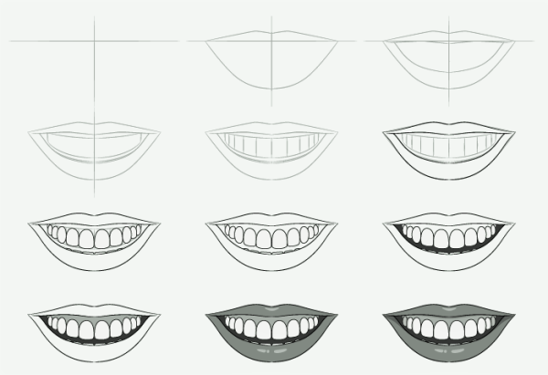 Улыбка на белом фоне