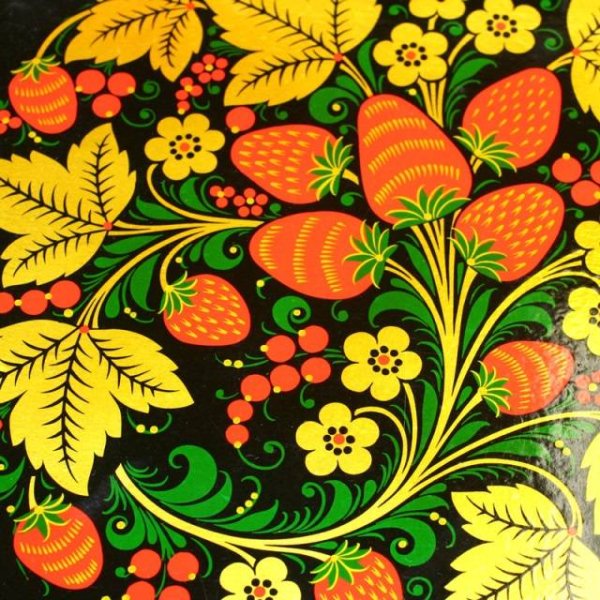 Травяной орнамент хохломской росписи