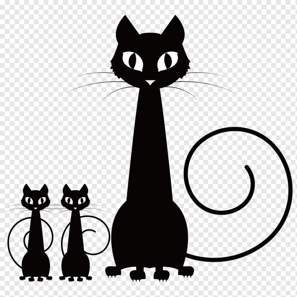 Черная кошка силуэт