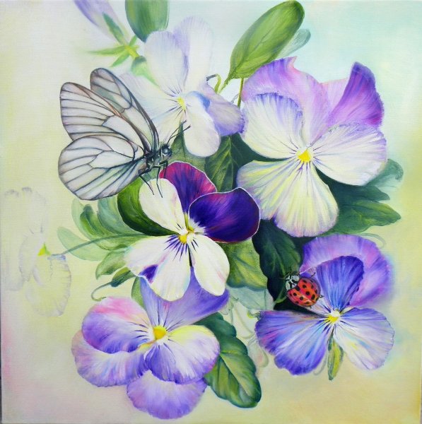 Фиалки картина