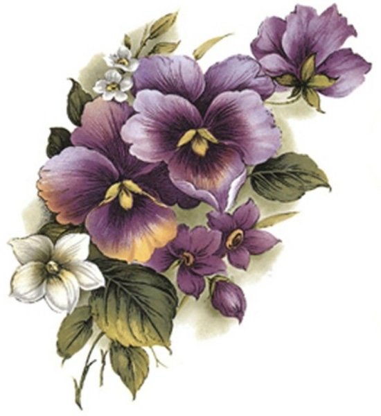 Фиалки для декупажа