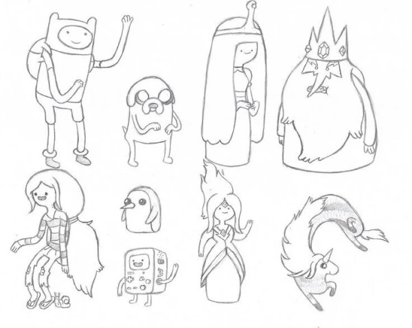 Герои мультика фин и Джейк