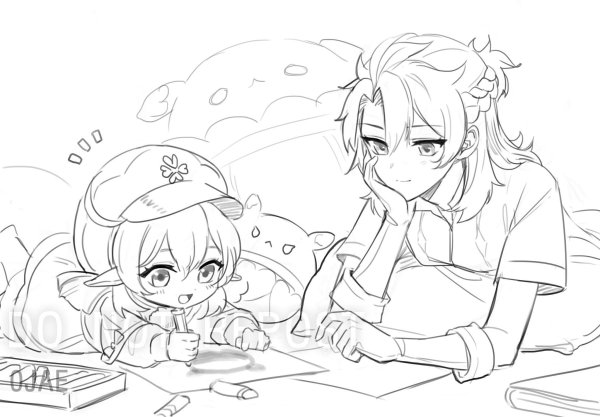 Альбедо раскраска Геншин