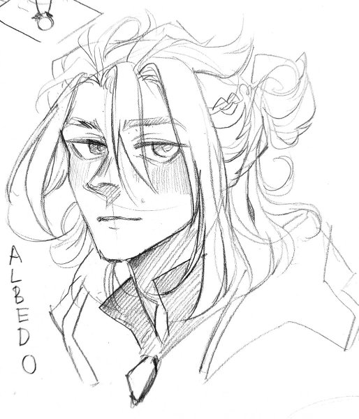 Альбедо для срисовки Геншин