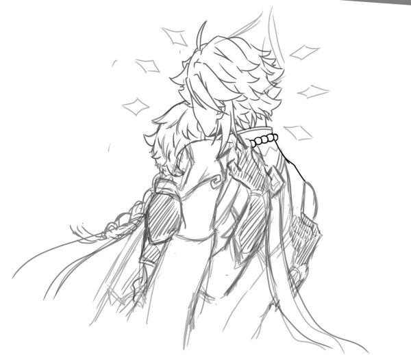 Альбедо карандашом Геншин Импакт