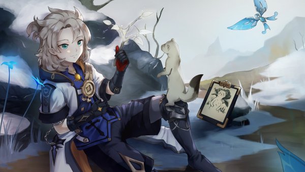 Альбедо Геншин Импакт арт