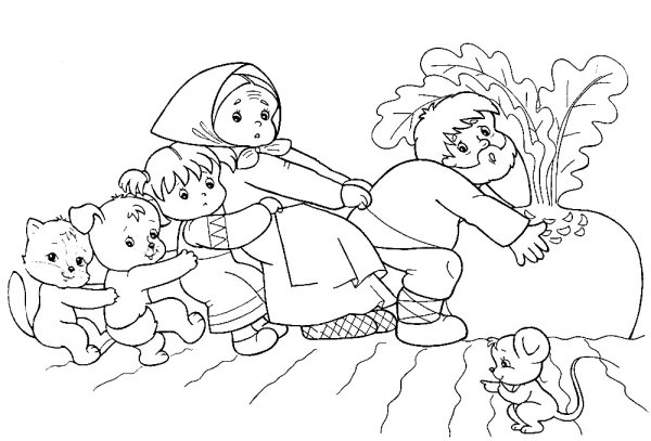 Репка раскраска для детей 3-4 лет