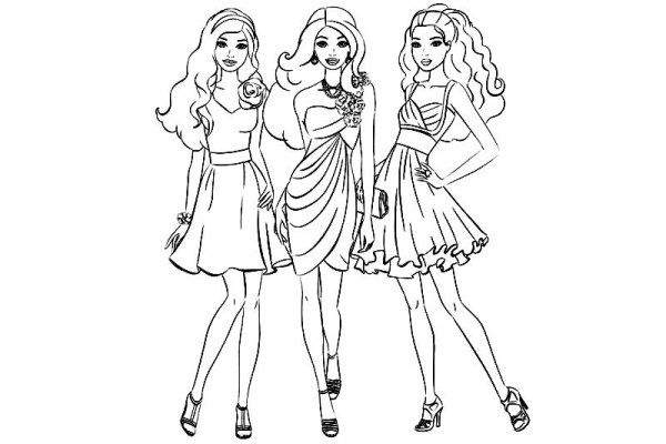 Кукла Барби раскраска