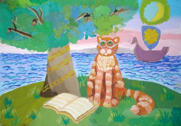 Детские рисунки к сказкам Пушкина