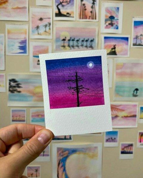 Фотокарточки акварель