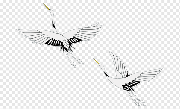 Трафарет журавля в полете для вырезания