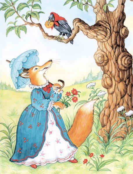 Басня Крылова ворона и лисица