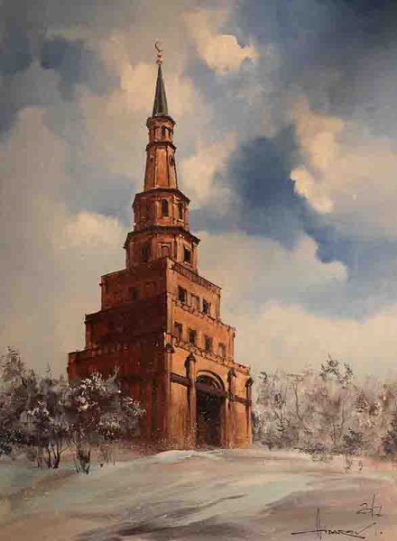 Башня Сююмбике Казань нарисовать