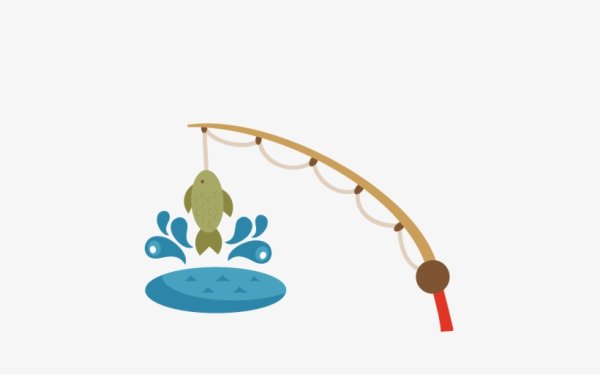 Удочка для детей на прозрачном фоне