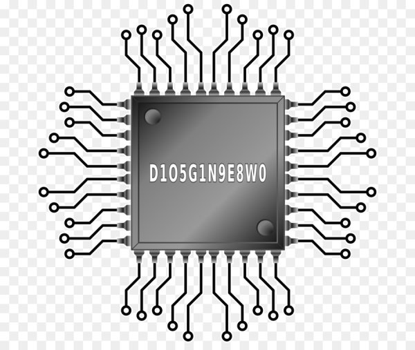 Микросхема на прозрачном фоне