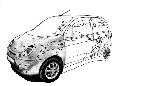 Дэу Матиз чертеж