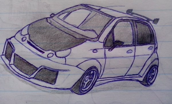 Рисунок машины Матиз