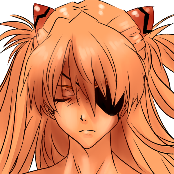 Аска с распущенными волосами