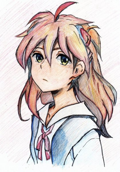 Аска Евангелион для срисовки