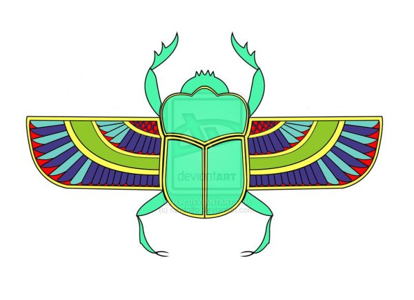 Орнамент древнего Египта Жук скарабей