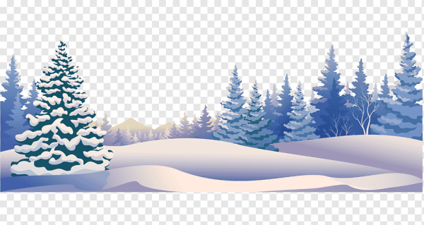 Векторный зимний лес