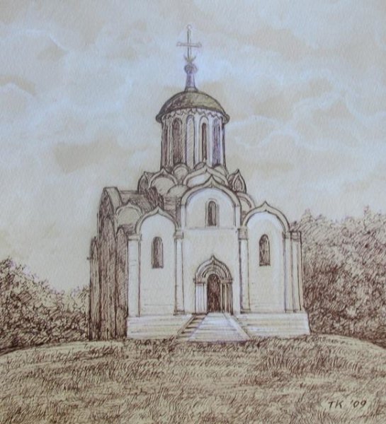 Церковь Свенский монастырь рисунок