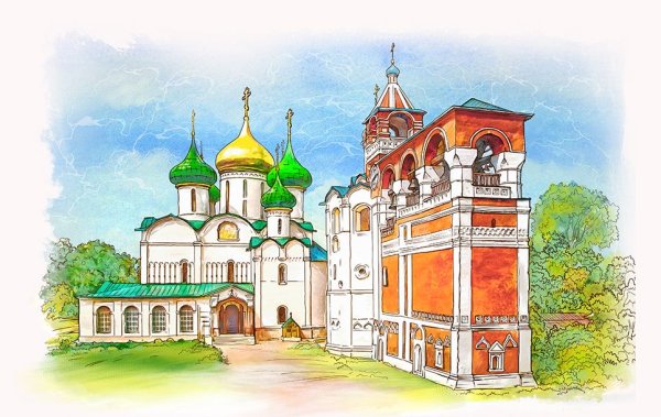 Спасо Преображенский храм в Угличе рисунки