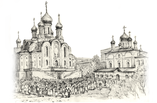 Сретенский монастырь деревянный 1389 зарисовка