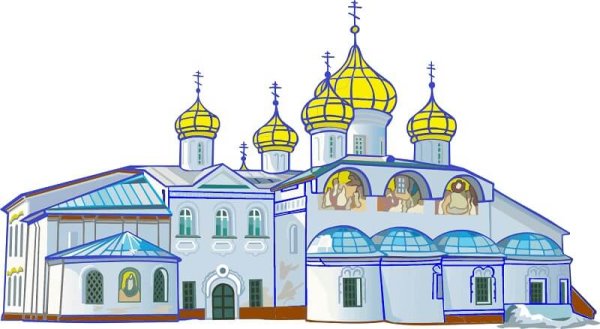 Церковь иллюстрация белый фон