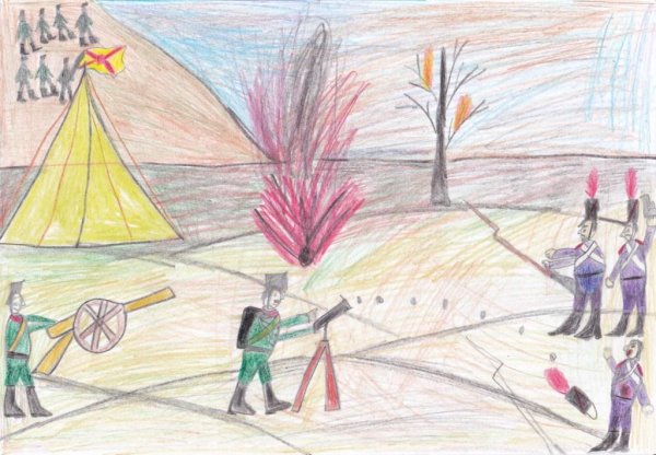 Детские рисунки Бородинское сражение 1812 года