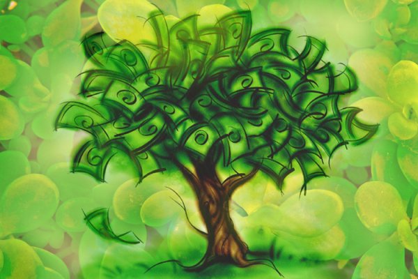 Сказочное дерево с деньгами