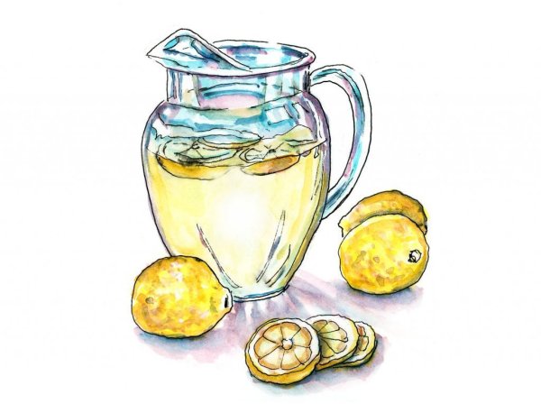 Лимонад акварель