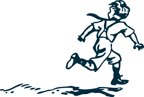 Мальчик бежит рисунок