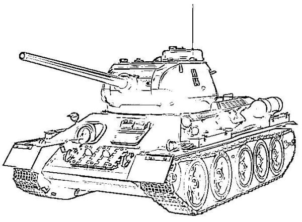 Т-34-85 танк рисунок сбоку