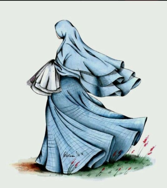 Силуэт женщины в платке