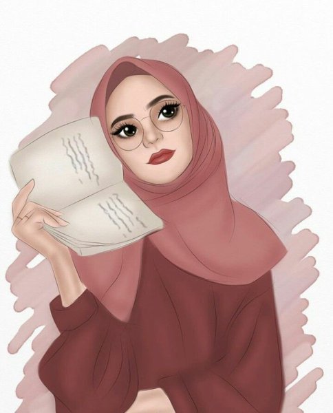 Девушки в хиджабе мультяшные