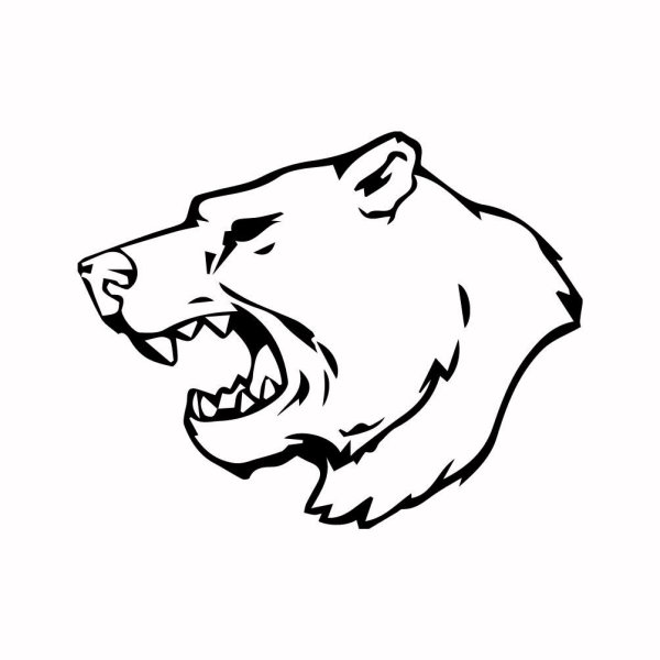 Силуэт головы медведя