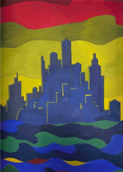 Пейзаж в контрастных цветах