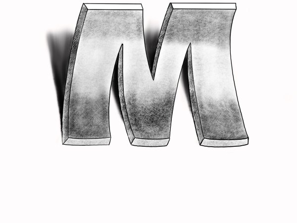 Буква м 3d модель