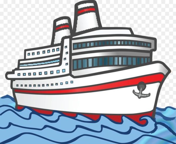 Пароход на белом фоне
