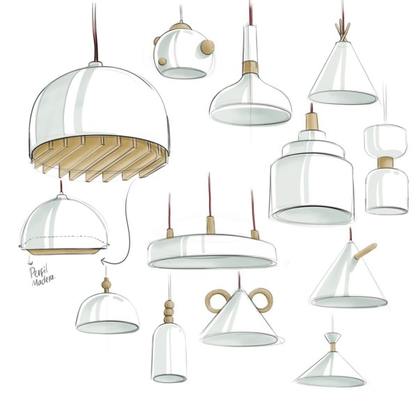 Дизайнерские люстры скетчи