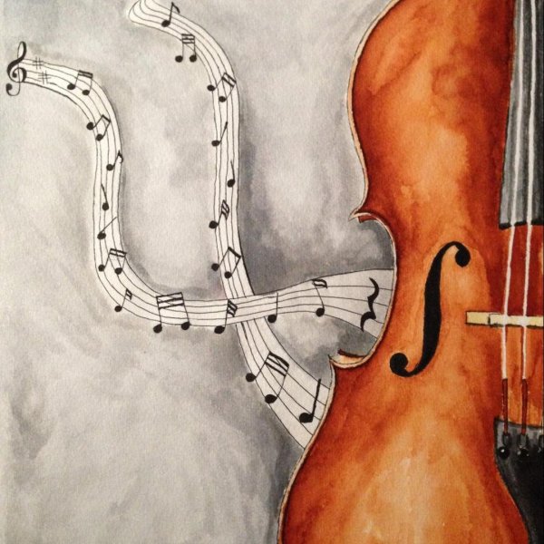 Виолончель раскраска