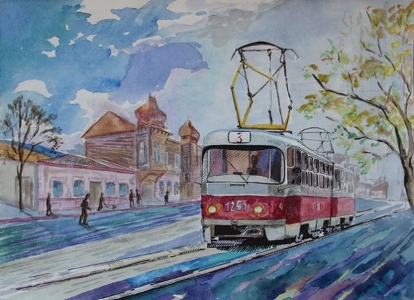 Трамвай гуашью
