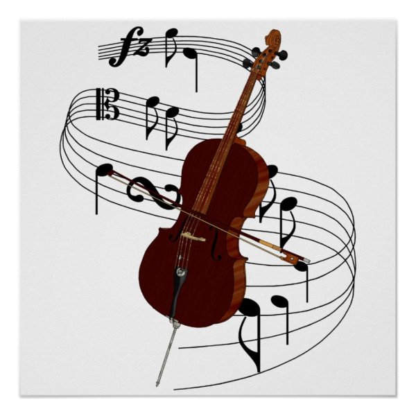 Поэтапное рисование виолончели