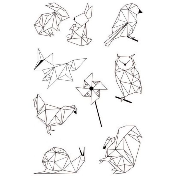 Геометрические животные маленькие