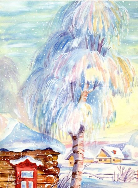 Иллюстрация к стихотворению Есенина береза