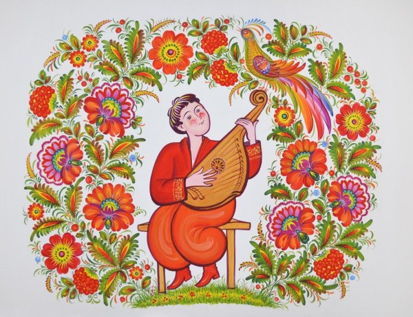 Петриковская роспись казак