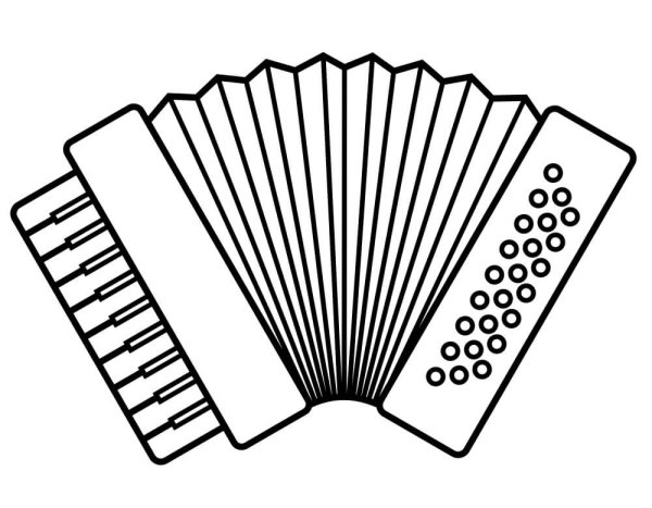 Гармонь трафарет